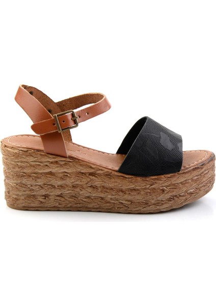 Siyah Leather Kadın Sandalet K05197004003
