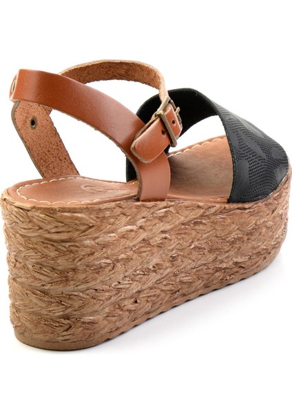 Siyah Leather Kadın Sandalet K05197004003 modelleri