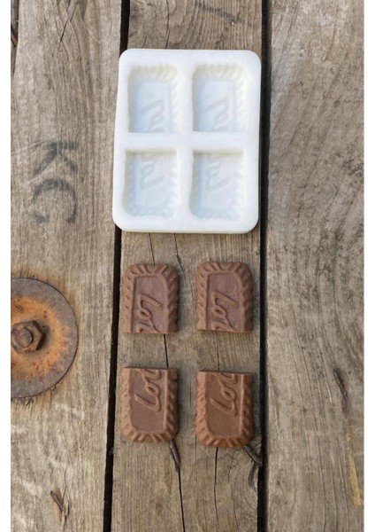 Lotus Bisküvi Yarım Dörtlü Mum Kalıbı ( Silikon )