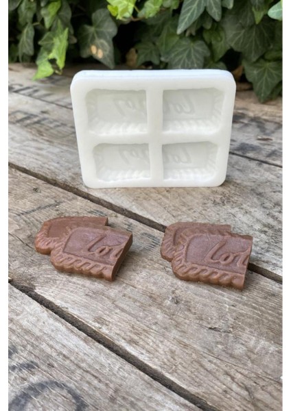 Lotus Bisküvi Yarım Dörtlü Mum Kalıbı ( Silikon )