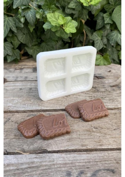 Lotus Bisküvi Yarım Dörtlü Mum Kalıbı ( Silikon )