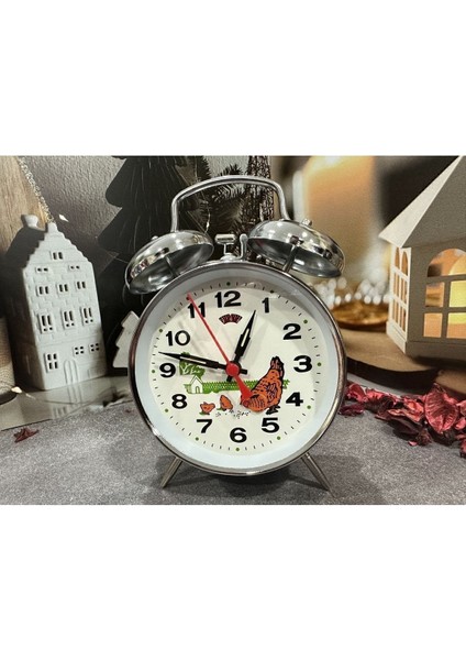 Nostaljik Kurmalı Tavuklu Guguklu Köstebek Çalar Saat, Zarif Metal Masa Saati fiyatları