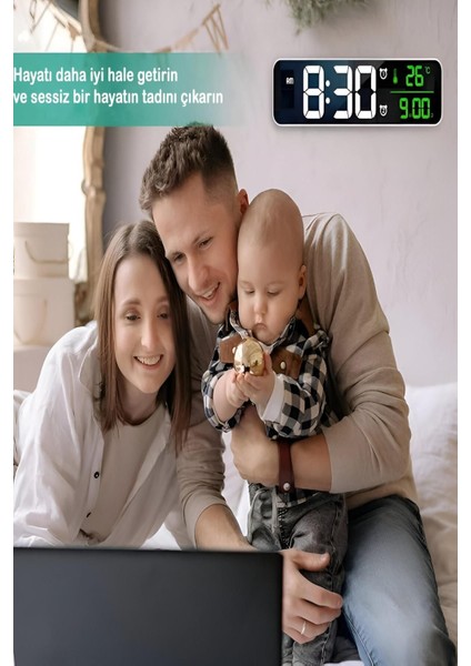 Hd LED ile Şık Aynalı Dijital Masa Saati, Sıcaklık ve Tarih Göstergeli Siyah Tasarım modelleri