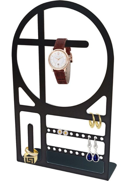 Şık Siyah Takı Düzenleyici ve Organizer, Kolye, Yüzük ve Küpe Standı