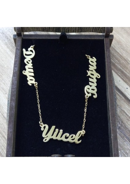 3lü Isim Kolye Gümüş Kişiye Özel