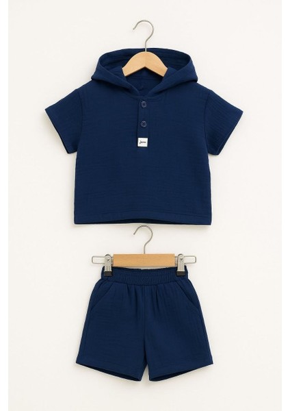 Erkek Kapşonlu Müslin Takım