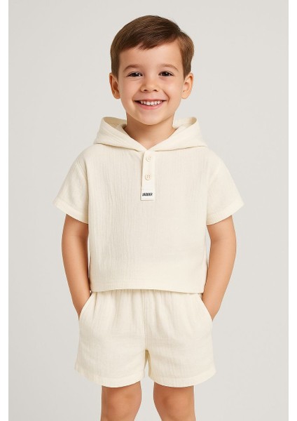 Erkek Kapşonlu Müslin Takım