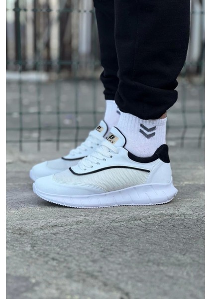 Litae TREND062 Beyaz Siyah Triko Erkek Spor Ayakkabı