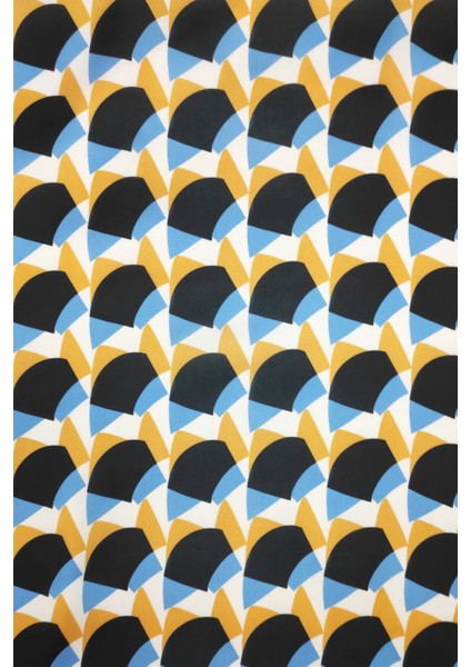 Geometrik Desenli Dijital Baskılı Şifon Saten Kumaş / En 1,50 cm - Elbise , Perde ve Kırlent
