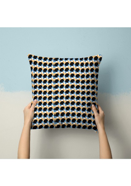 Geometrik Desenli Dijital Baskılı Şifon Saten Kumaş / En 1,50 cm - Elbise , Perde ve Kırlent