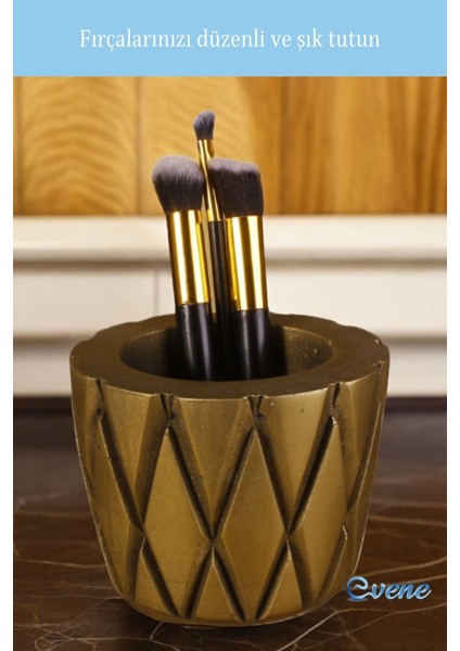 Altın Eskitme Makyaj Organizeri ve Fırçalığı, Şık ve Düzenli Kullanım Için fırsatları
