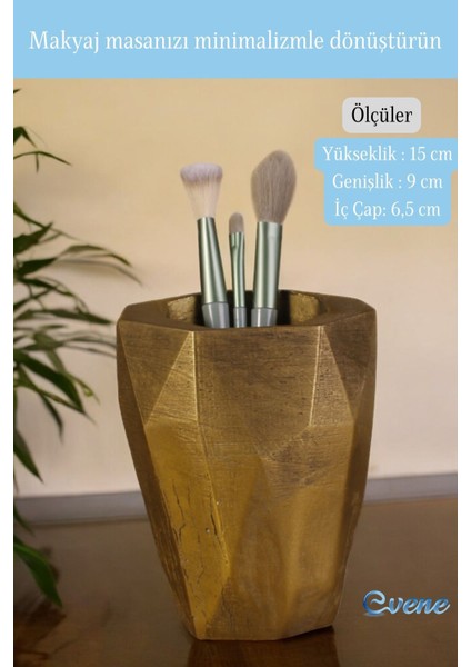 Altın Eskitme Makyaj Organizeri ve Fırçalığı, Şık ve Fonksiyonel Düzenleyici fiyatları