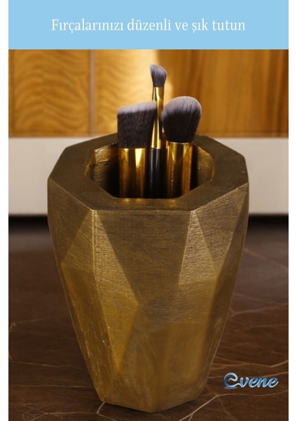 Altın Eskitme Makyaj Organizeri ve Fırçalığı, Şık ve Fonksiyonel Düzenleyici fırsatları