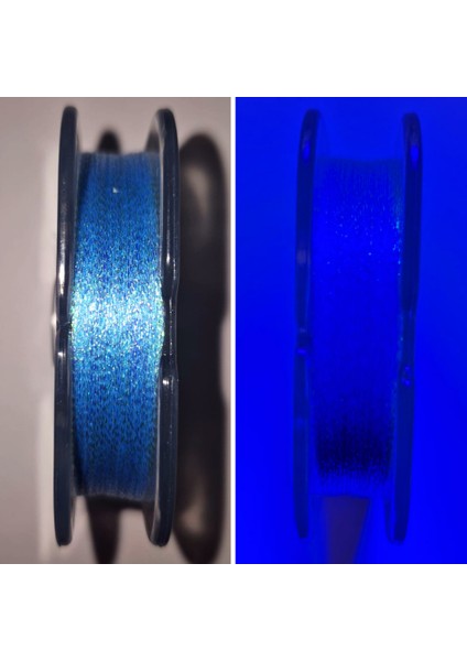 Ultraviyole Uv Neon Mavi Kristal Damla Çapari Simi Makarada