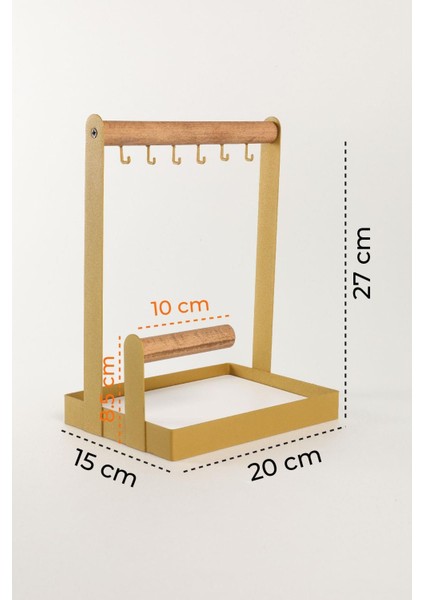 Modern Metal ve Ahşap Takı Düzenleyici, Şık Yüzük ve Kolye Standı indirimleri