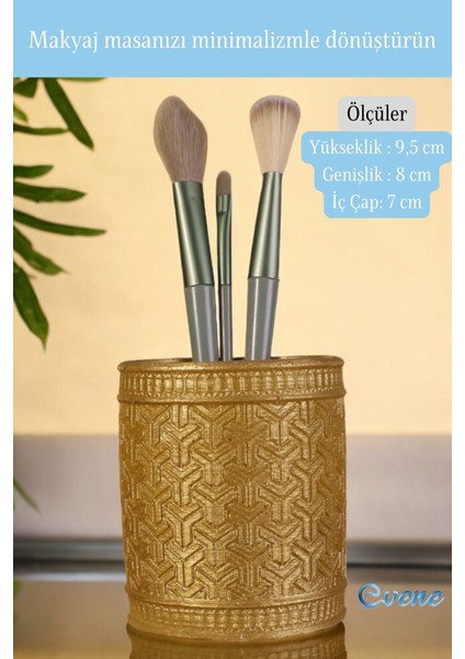 Altın Renkli Makyaj Düzenleyici ve Fırçalığı, Şık ve Fonksiyonel Tasarım fiyatları