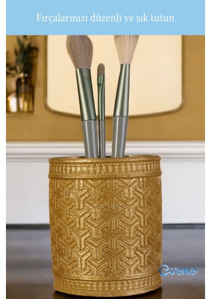 Altın Renkli Makyaj Düzenleyici ve Fırçalığı, Şık ve Fonksiyonel Tasarım fırsatları
