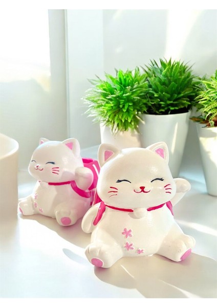 Sevimli Kedi Kalemlik, Beyaz-Pembe, Dekoratif ve Şık Tasarım fiyatları