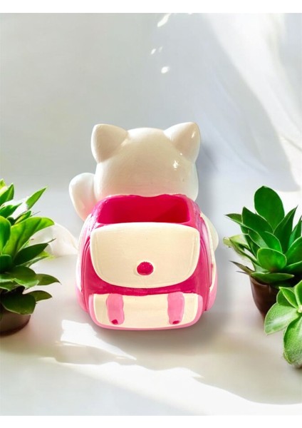 Sevimli Kedi Kalemlik, Beyaz-Pembe, Dekoratif ve Şık Tasarım modelleri