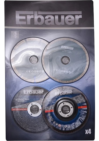 Erbauer 115 mm Taşlama Diski 4'lü Paket