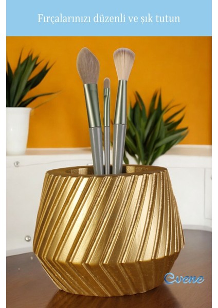 Altın Renkli Makyaj Organizeri, Fırça ve Ürün Düzenleyici, Şık ve Kullanışlı Tasarım modelleri