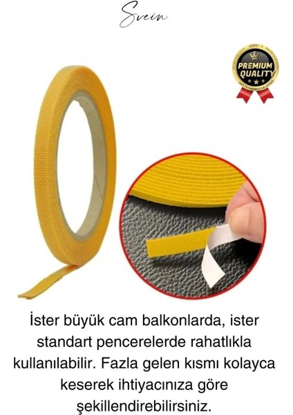 4 mt Güçlü Premium Sineklik Yedek Cırt Bant Pencere Kapı Yapışkanlı Tül Sinek Perdesi Bandı 2 Adet
