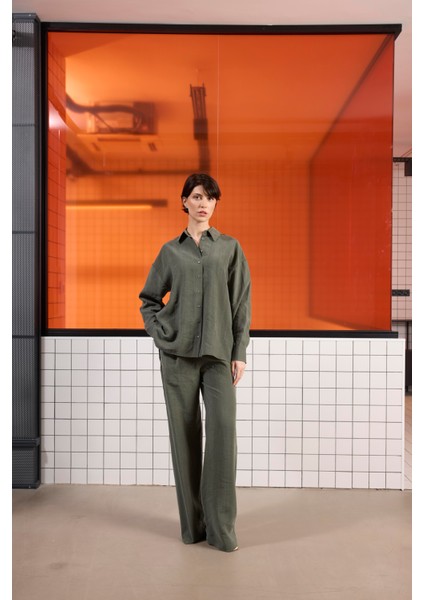 Beli Lastikli Istanbul Cepli Geniş Paça Kadın Pantolon