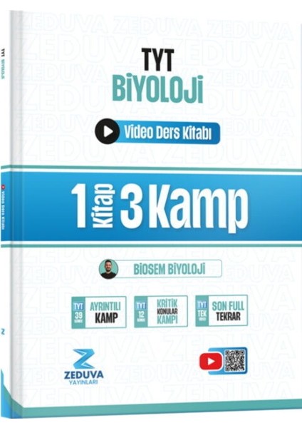 Zeduva Yayınları Biosem Tyt Biyoloji 1 Kitap 3 Kamp Video Ders Kitabı