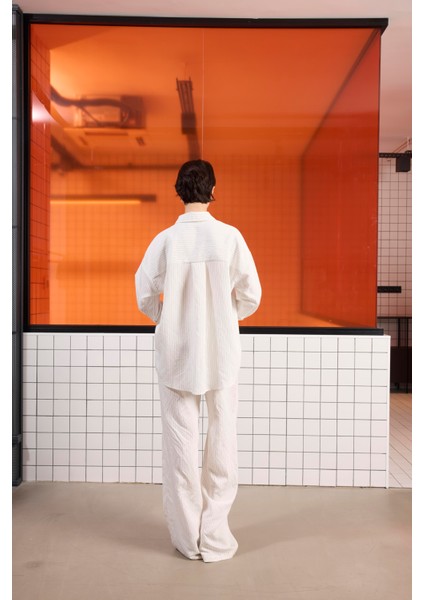 Beli Lastikli Istanbul Cepli Geniş Paça Çizgili Kadın Pantolon fırsatları