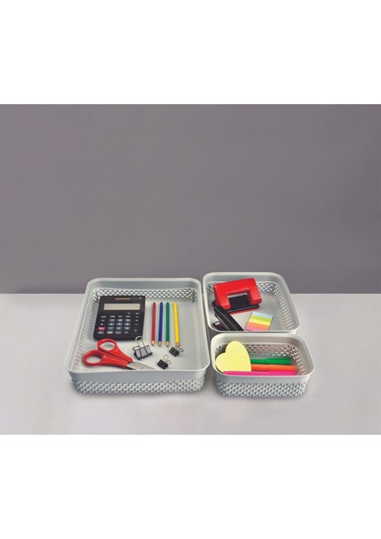 Damla Desenli 3'lü Çok Amaçlı Düzenleyici Sepet Seti, Şık ve Kullanışlı Mükemmel Seçim modelleri