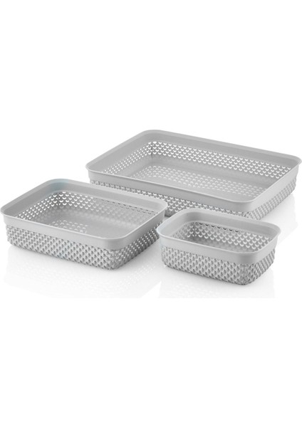 Damla Desenli 3'lü Çok Amaçlı Düzenleyici Sepet Seti, Şık ve Kullanışlı Mükemmel Seçim fırsatları