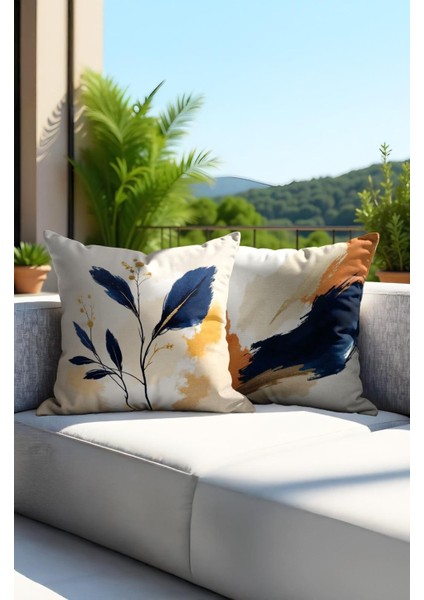 Punch Işlemeli 2’li Dekoratif Kırlent Seti – 40X40 cm | Polyester Kılıf & %100 Pamuk Dolgu