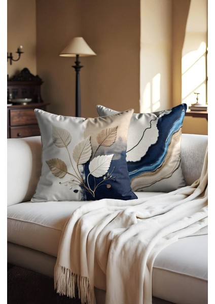 Punch Işlemeli 2’li Dekoratif Kırlent Seti – 40X40 cm | Polyester Kılıf & %100 Pamuk Dolgu