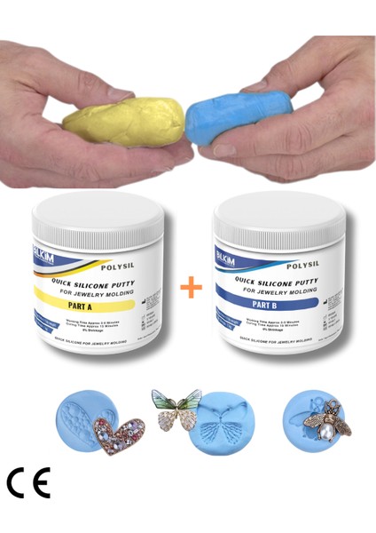 Mücevherat Içın Hızlı Putty Silikon- Kalıplı Sılıkon - Kalıp Macunu - 2* 250 gr