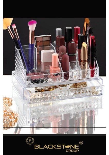 Akrilik Çekmeceli Makyaj Organizeri, Beyaz, Şık ve Pratik Tasarım
