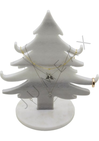 Beyaz Mermer Takı Standı, Şık ve Dayanıklı Düzenleyici Ürün