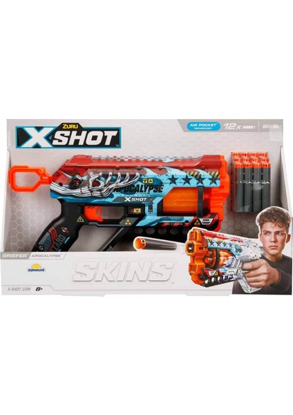 36561 X-Shot Skins Griefer 12 Mermili Sünger Dart Atan Silah 32 cm fiyatları