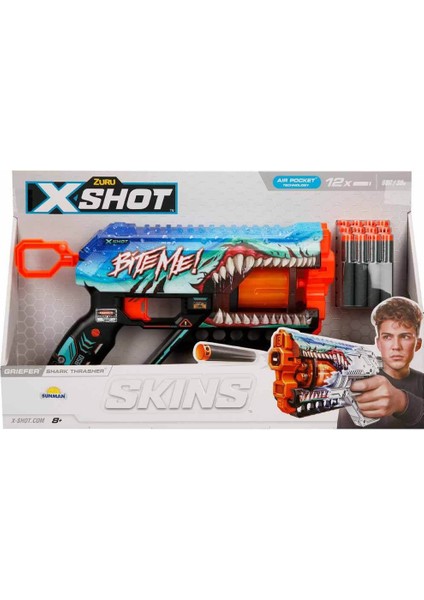 36561 X-Shot Skins Griefer 12 Mermili Sünger Dart Atan Silah 32 cm fırsatları