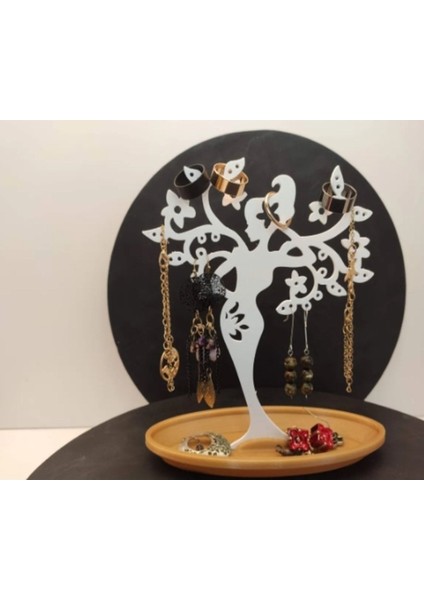 Kadın Şekilli Beyaz Takı Organizeri, Şık ve Düzenli Saklama Çözümü