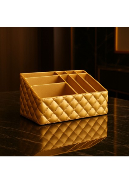 Şık Makyaj Organizeri, Masaüstü Düzenleyici ve Kozmetik Kutusu, Siyah, Beyaz, Pembe, Altın