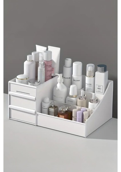 Şık 2'li Çok Amaçlı Beyaz Çekmeceli Organizer Kozmetik ve Takı Düzenleyici fiyatları