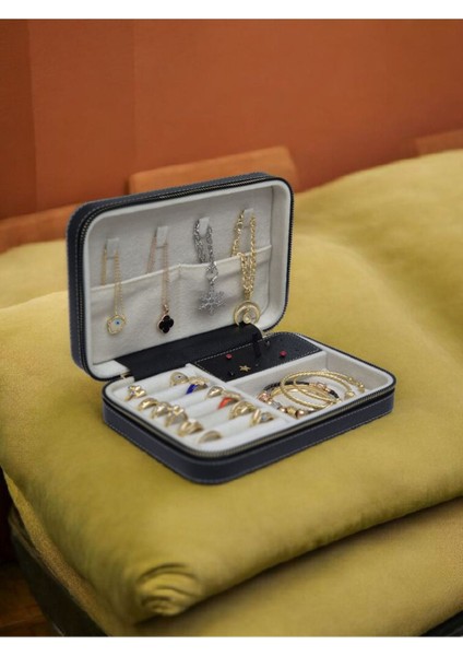 14X21 cm Büyük Ahşap Deri Takı Saklama Kutusu, Seyahat Için Şık ve Kullanışlı Ürün fiyatları