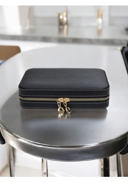 14X21 cm Büyük Ahşap Deri Takı Saklama Kutusu, Seyahat Için Şık ve Kullanışlı Ürün modelleri