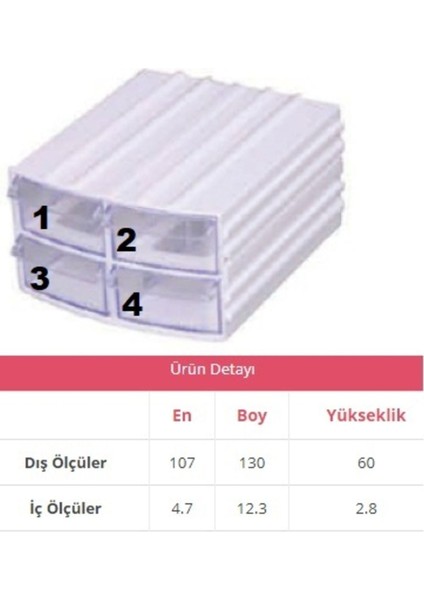 Şeffaf Çok Bölmeli Çekmeceli Saklama Kutusu, 16 Bölmeli, Düzenli ve Şık Tasarım