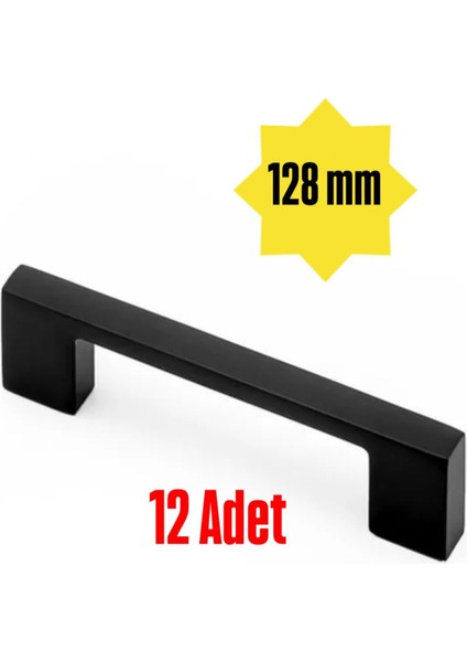 Nazan Siyah Mobilya Dolap Çekmece Kulpu 128 mm 1 Pkt (12ADET)