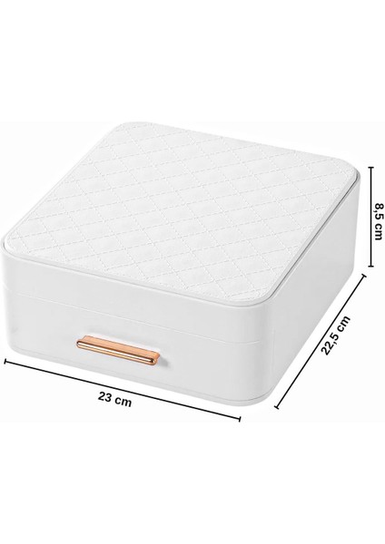 9 Bölmeli Aynalı Çekmeceli Makyaj ve Takı Organizeri, Kolay Açılır Kapanır modelleri