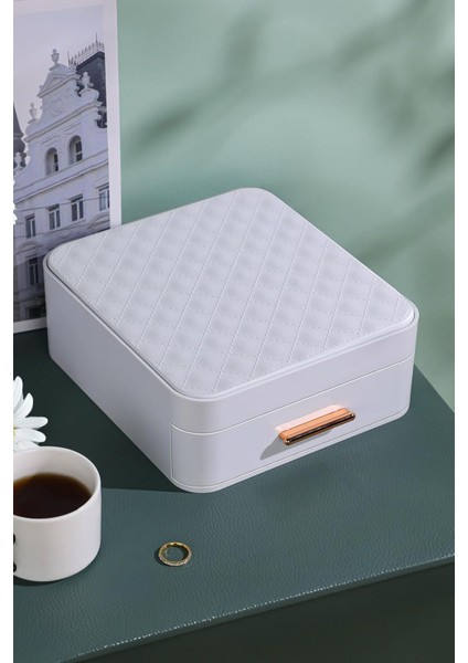 9 Bölmeli Aynalı Çekmeceli Makyaj ve Takı Organizeri, Kolay Açılır Kapanır fırsatları