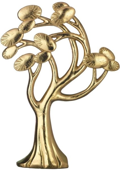 Altın Detaylı Doğal Ahşap Dekoratif Obje, Şık ve Modern Tasarım, Ev ve Ofis Için Ideal