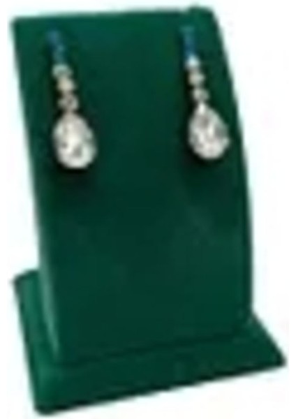 Yeşil Süet Kumaş Ayaklı 9/7 cm Küpe Sergileme Dekoru