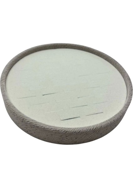 Desenli Silindir Model Süet Kumaş Yüzük Tablası 20X20 Cm, Şık ve Kullanışlı Tasarım